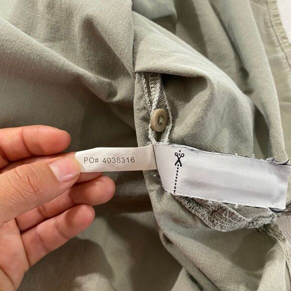 Madewell Utility Button Down Shirt Medium | Khaki Green Casual Long Sleeve Top - Picture 9 of 11